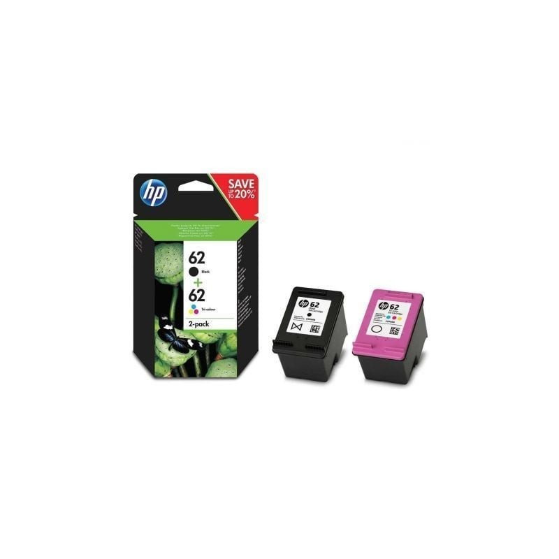 Cartucho de Tinta Original HP nº62 Multipack- Negro- Tricolor