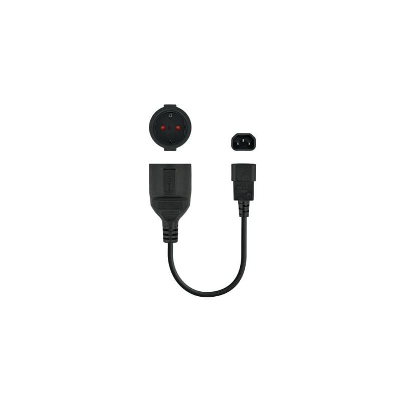 Adaptador Alimentación Nanocable 10.22.0901- C14 Macho - CEE7 Hembra- 25cm- Negro