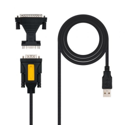 Cable Conversor impresora Nanocable 10.03.0002- USB Macho - DB9 Macho- DB25 Macho