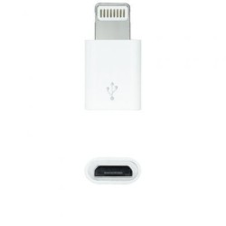 Adaptador Micro USB 2.0 Lightning Nanocable 10.10.4100- Micro USB Hembra - Lightning Macho- Blanco