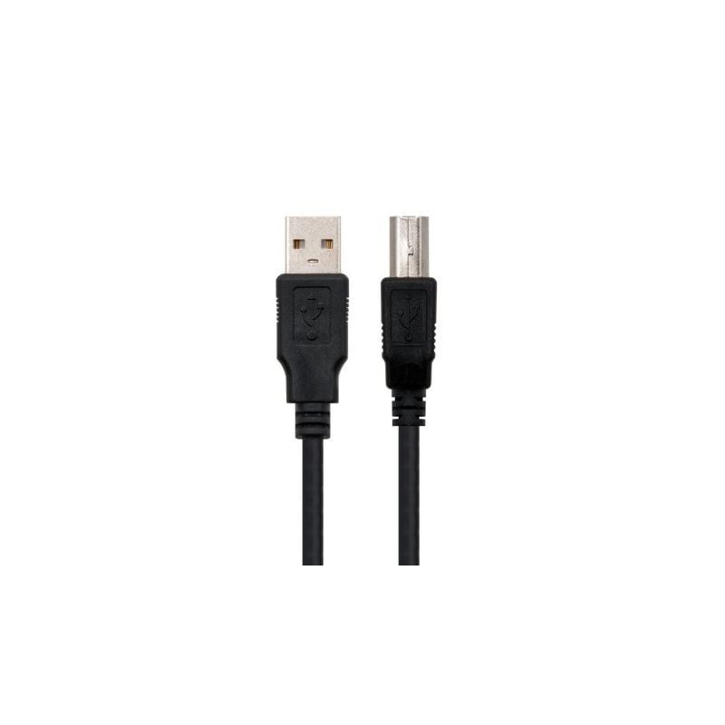 Cable USB 2.0 Impresora Nanocable 10.01.0102- USB Tipo-B Macho - USB Macho- 1m- Negro