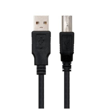 Cable USB 2.0 Impresora Nanocable 10.01.0102- USB Tipo-B Macho - USB Macho- 1m- Negro