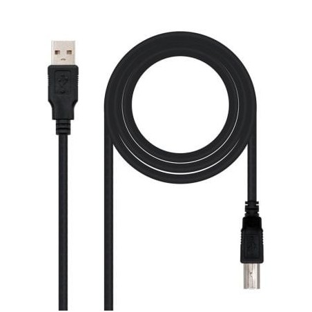 Cable USB 2.0 Impresora Nanocable 10.01.0105-BK- USB Tipo-B Macho - USB Macho- 4.5m- Negro
