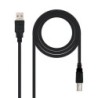 Cable USB 2.0 Impresora Nanocable 10.01.0105-BK- USB Tipo-B Macho - USB Macho- 4.5m- Negro