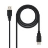 Cable Alargador USB 2.0 Nanocable 10.01.0202-BK- USB Macho - USB Hembra- 1m- Negro