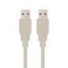 Cable USB 2.0 Nanocable 10.01.0303- USB Macho - USB Macho- 2m- Beige