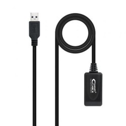 Cable Alargador USB 3.0 con Amplificador Nanocable 10.01.0311- USB Macho - USB Hembra- 5m- Negro