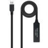 Cable Alargador Amplificador USB 3.0 Nanocable 10.01.0312- USB Macho - USB Hembra- 10m- Negro