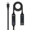 Cable Alargador USB 3.0 Nanocable 10.01.0313- USB Macho - USB Hembra- 15m- Negro