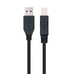 Cable USB 3.0 Impresora Nanocable 10.01.0802-BK- USB Tipo-B Macho - USB Macho- 2m- Negro