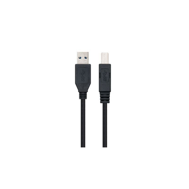 Cable USB 3.0 Impresora Nanocable 10.01.0802-BK- USB Tipo-B Macho - USB Macho- 2m- Negro