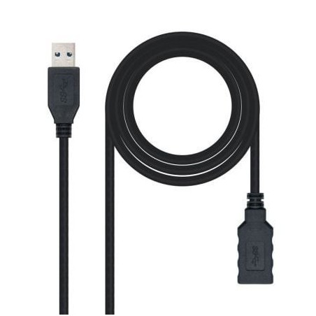Cable Alargador USB 3.0 Nanocable 10.01.0901-BK- USB Macho - USB Hembra- 1m- Negro
