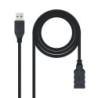 Cable Alargador USB 3.0 Nanocable 10.01.0901-BK- USB Macho - USB Hembra- 1m- Negro