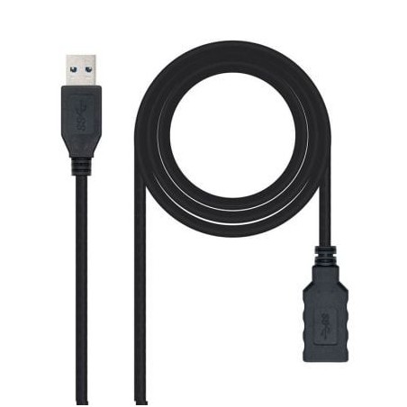Cable Alargador USB 3.0 Nanocable 10.01.0902-BK- USB Macho - USB Hembra- 2m- Negro