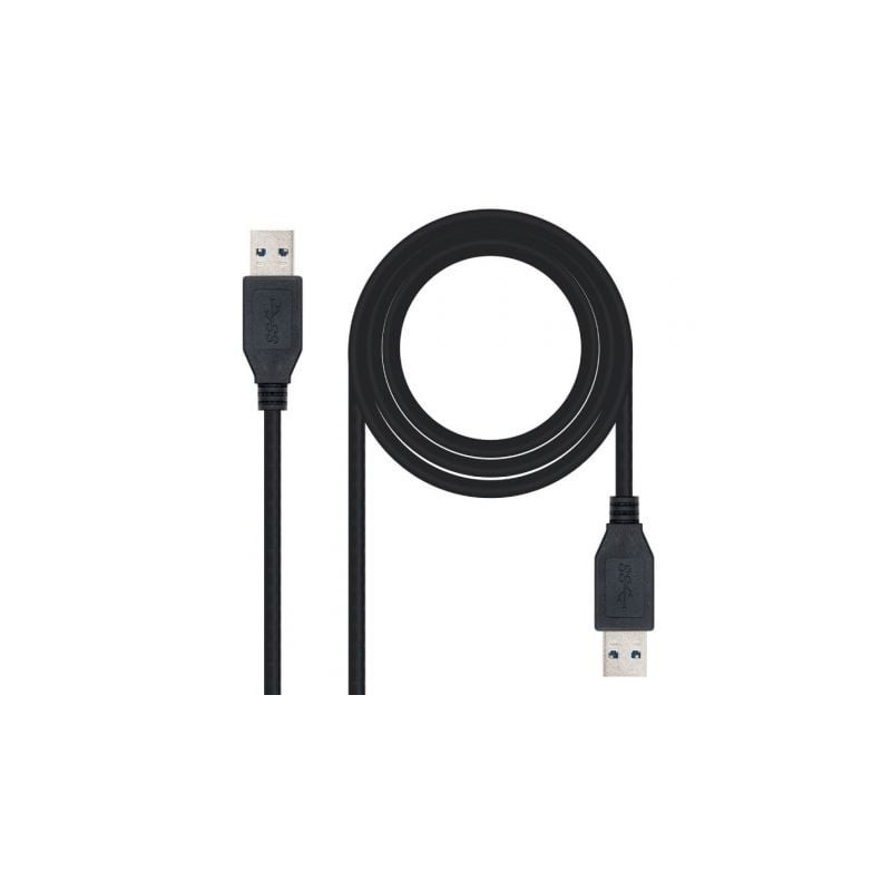 Cable USB 3.0 Nanocable 10.01.1001-BK- USB Macho - USB Macho- 1m- Negro
