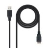 Cable USB 3.0 Nanocable 10.01.1101-BK- USB Macho - MicroUSB Macho- 1m- Negro