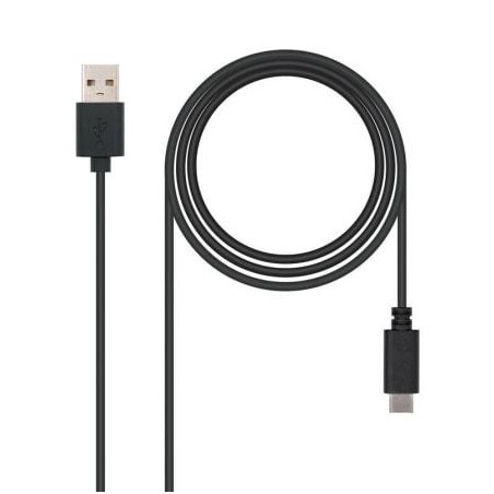 Cable USB 2.0 Nanocable 10.01.2101- USB Tipo-C Macho - USB Macho- 1m- Negro
