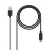 Cable USB 2.0 Nanocable 10.01.2101- USB Tipo-C Macho - USB Macho- 1m- Negro