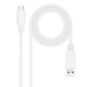 Cable USB 2.0 Nanocable 10.01.2101-W- USB Tipo-C Macho - USB Macho- 1m- Blanco