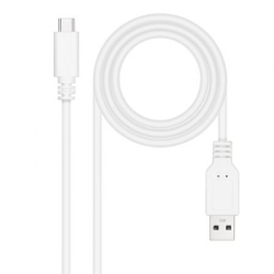 Cable USB 2.0 Nanocable 10.01.2102-W- USB Tipo-C Macho - USB Macho- 2m- Blanco