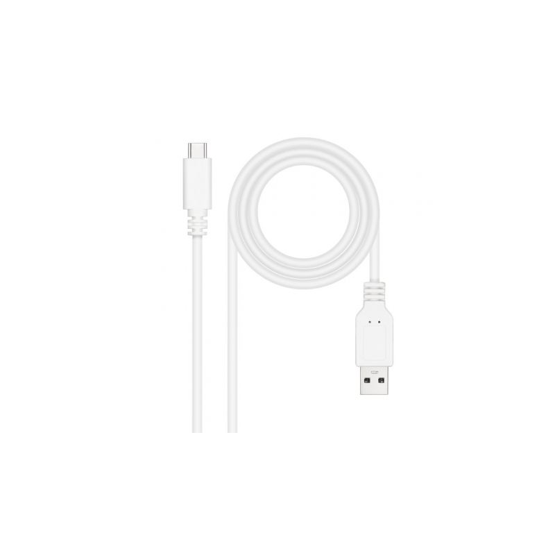Cable USB 2.0 Nanocable 10.01.2102-W- USB Tipo-C Macho - USB Macho- 2m- Blanco