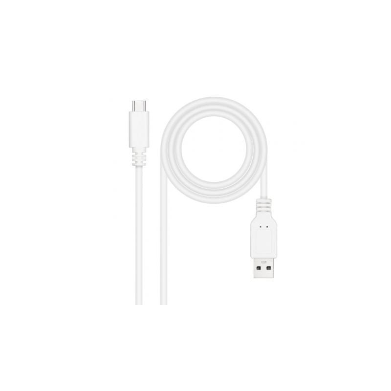 Cable USB 2.0 Nanocable 10.01.2103-W- USB Tipo-C Macho - USB Macho- 3m- Blanco