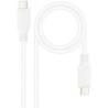 Cable USB 2.0 Tipo-C Nanocable 10.01.2301-W- USB Tipo-C Macho - USB Tipo-C Macho- 480Mbps- 1m- Blanco