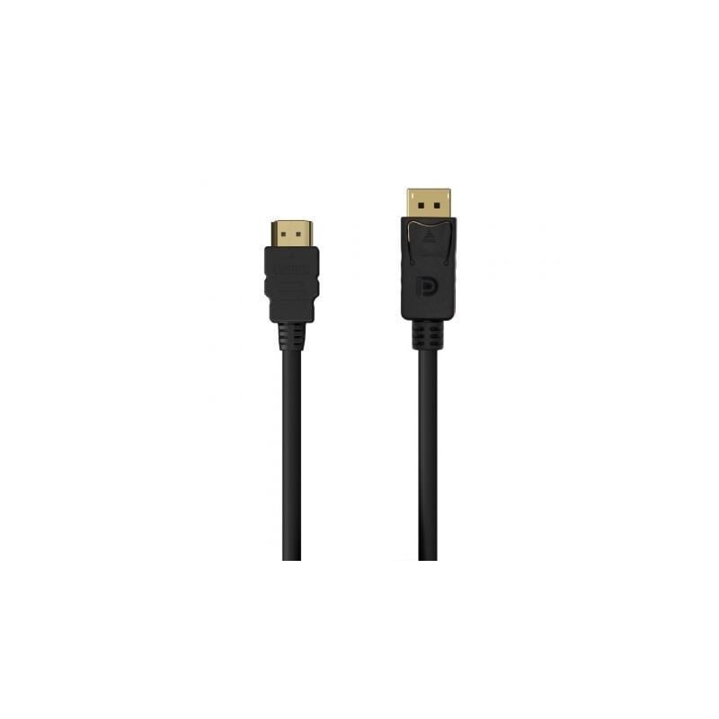 Cable Conversor Aisens A125-0551- DisplayPort Macho - HDMI Macho- Hasta 5W- 2300Mbps- 1.5m- Negro