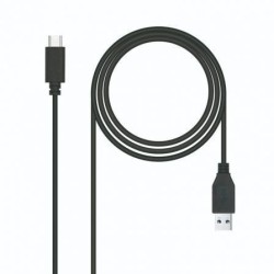 Cable USB 3.1 Tipo-C Nanocable 10.01.4000- USB Tipo-C Macho - USB Macho- 50cm- Negro