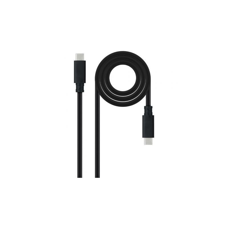 Cable USB 3.2 Tipo-C Nanocable 10.01.4103- USB Tipo-C Macho - USB Tipo-C Macho- Hasta 100W- 20Gbps- 3m- Negro