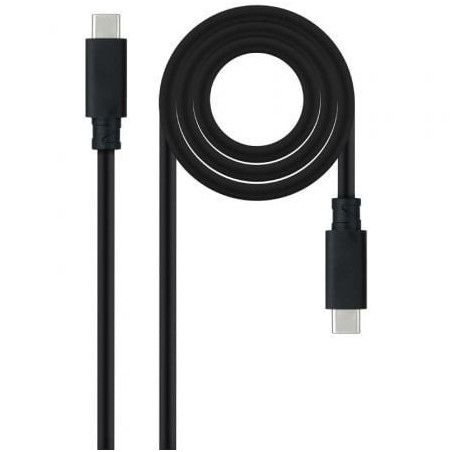 Cable USB 3.2 Tipo-C Nanocable 10.01.4103- USB Tipo-C Macho - USB Tipo-C Macho- Hasta 100W- 20Gbps- 3m- Negro