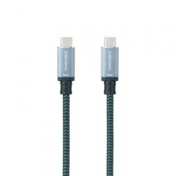 Cable USB 3.2 Tipo-C Nanocable 10.01.4103-COMB- USB Tipo-C Macho - USB Tipo-C Macho- Hasta 100W- 20Gbps- 3m- Gris y Negro