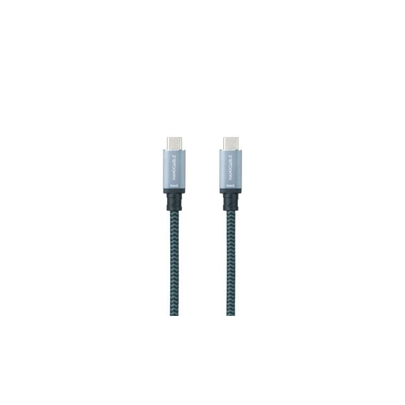 Cable USB 3.2 Tipo-C Nanocable 10.01.4103-COMB- USB Tipo-C Macho - USB Tipo-C Macho- Hasta 100W- 20Gbps- 3m- Gris y Negro