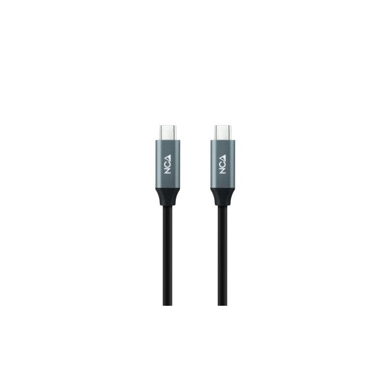 Cable USB 3.2 Tipo-C Nanocable 10.01.4301-L150- USB Tipo-C Macho - USB Tipo-C Macho- 1.5m- Gris y Negro