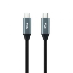 Cable USB 3.2 Nanocable 10.01.4302- USB Tipo-C Macho - USB Tipo-C Macho- 2m- Gris y Negro