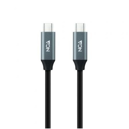 Cable USB 3.2 Nanocable 10.01.4302- USB Tipo-C Macho - USB Tipo-C Macho- 2m- Gris y Negro