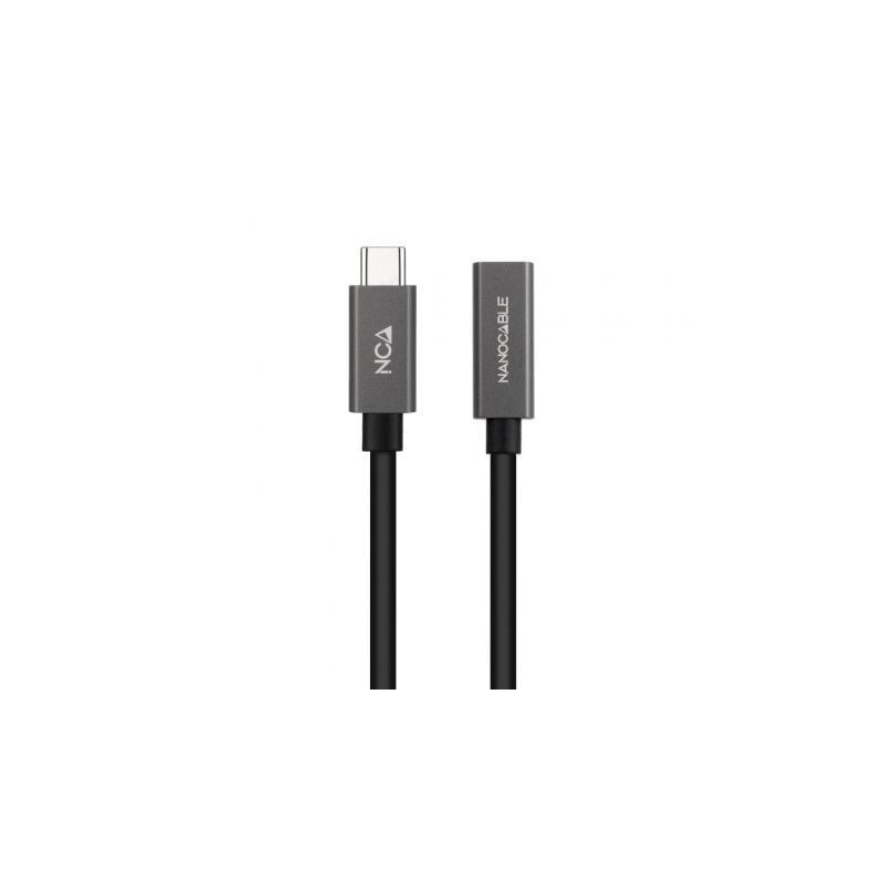 Cable Alargador USB 3.2 Nanocable 10.01.4402- USB Tipo-C Macho - USB Tipo-C Hembra- 2m- Negro