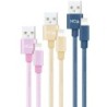 Cables USB 2.0 Lightning Nanocable 10.10.0401-CO2- USB Macho - Lightning Macho- 1m- 3 Unidades- Rosa, Dorado, Azul Pacífico