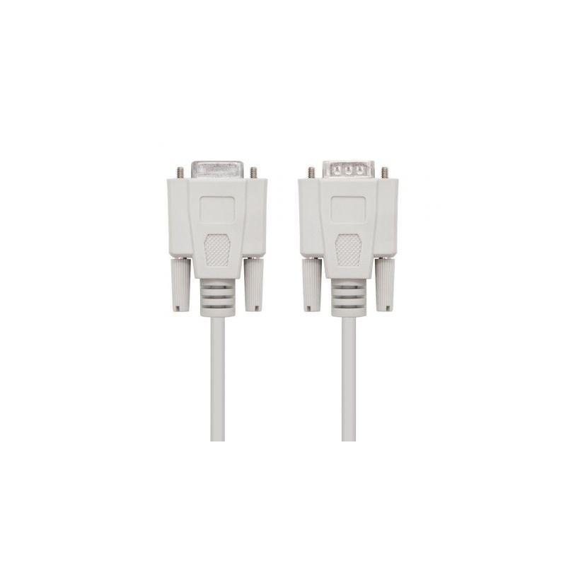 Cable Serie RS232 Nanocable 10.14.0203- DB9 Macho - DB9 Hembra- 3m- Beige
