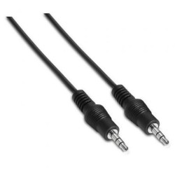 Cable Estéreo Aisens A128-0141- Jack 3.5 Macho - Jack 3.5 Macho- Hasta 0.1W- 30cm- Negro