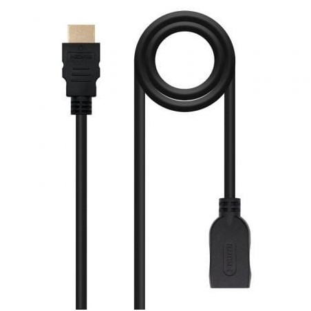 Cable Alargador HDMI Nanocable 10.15.1012- HDMI Macho - HDMI Hembra- 2m- Negro