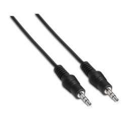 Cable Estéreo Aisens A128-0142- Jack 3.5 Macho - Jack 3.5 Macho- Hasta 0.1W- 1.5m- Negro