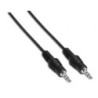 Cable Estéreo Aisens A128-0142- Jack 3.5 Macho - Jack 3.5 Macho- Hasta 0.1W- 1.5m- Negro