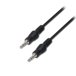 Cable Estéreo Aisens A128-0143- Jack 3.5 Macho - Jack 3.5 Macho- Hasta 0.1W- 3m- Negro