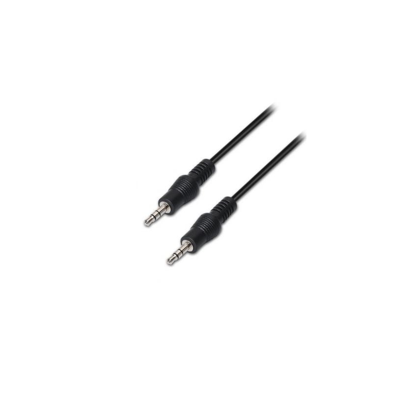 Cable Estéreo Aisens A128-0143- Jack 3.5 Macho - Jack 3.5 Macho- Hasta 0.1W- 3m- Negro
