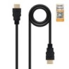 Cable HDMI 2.0 4K Nanocable 10.15.3600- HDMI Macho - HDMI Macho- 50cm- Certificado- Negro