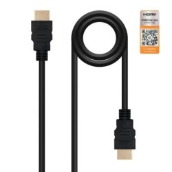 Cable HDMI 2.0 4K Nanocable 10.15.3601- HDMI Macho - HDMI Macho- 1m- Certificado- Negro