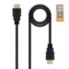 Cable HDMI 2.0 4K Nanocable 10.15.3603- HDMI Macho - HDMI Macho- 3m- Certificado- Negro