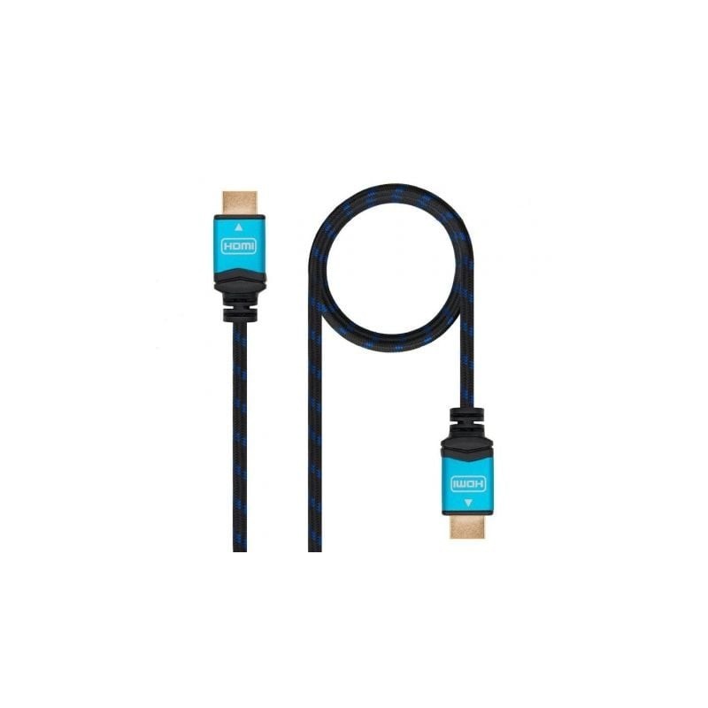 Cable HDMI 2.0 4K Nanocable 10.15.3700- HDMI Macho - HDMI Macho- 0.5m- Negro- Azul