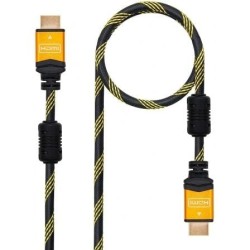 Cable HDMI 2.0 4K Nanocable 10.15.1602- HDMI Macho - HDMI Macho- 1.5m- Negro- Naranja